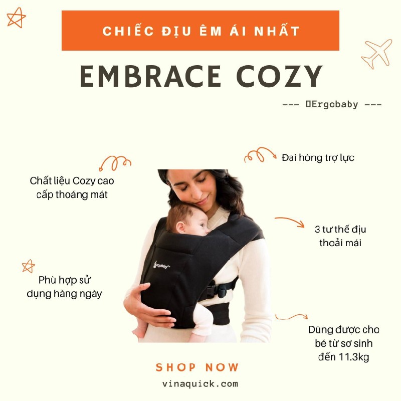 Địu ergo baby embrace cozy 8386