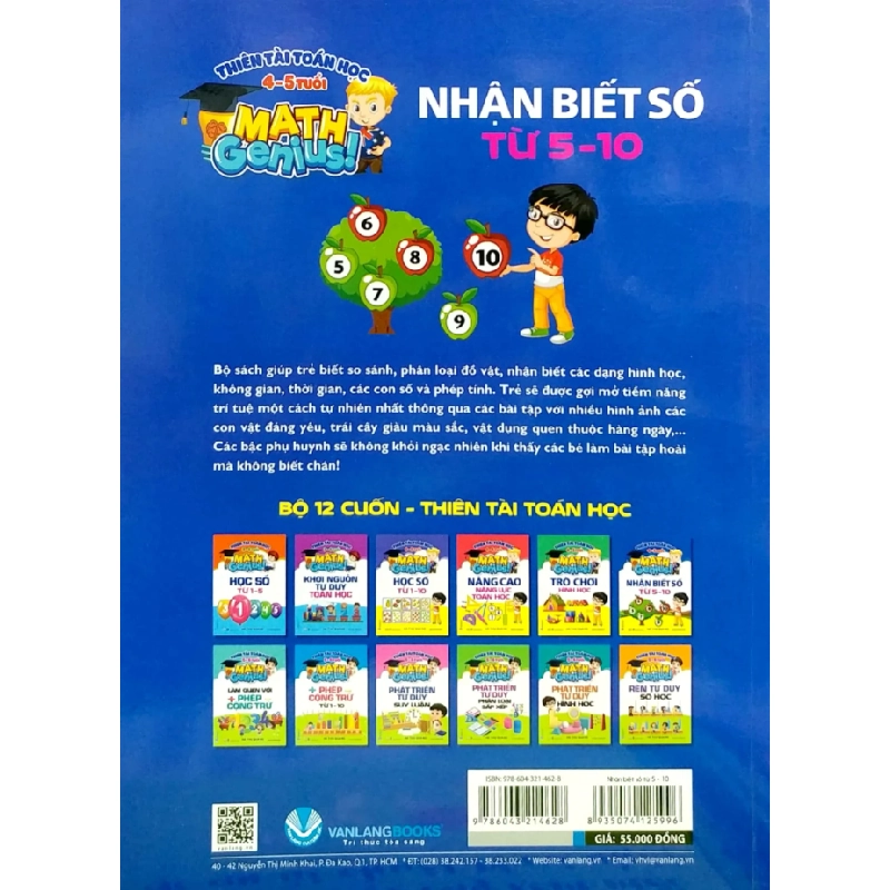 Thiên Tài Toán Học (4 - 5 Tuổi) - Nhận Biết Số Từ 5 - 10 - Hà Thu Quang 285956