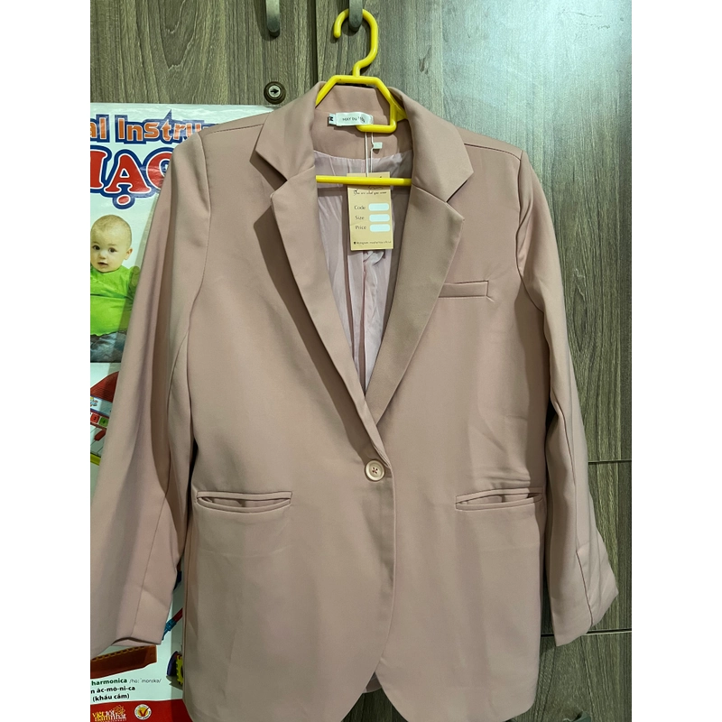 Áo khoác blazer còn tag màu hồng nhạt szM 307751