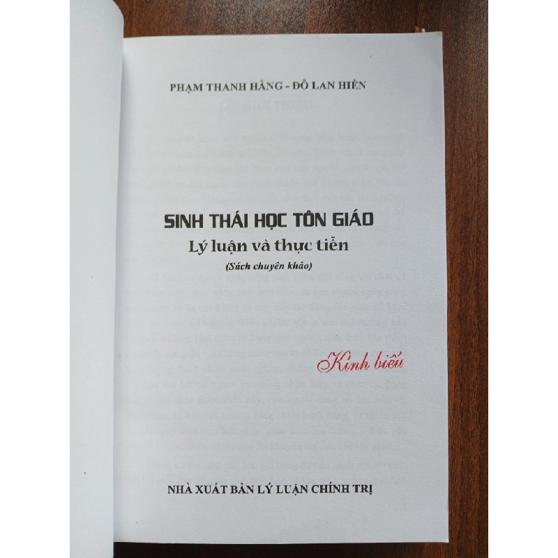 Sinh Thái Học Tôn Giáo - Lý Luận Và Thực Tiễn - Phạm Thanh Hằng, Đỗ Lan Hiền 539972