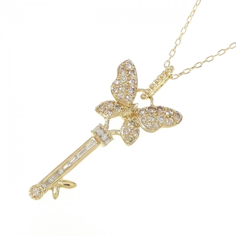 K18YG Bướm×Chìa khóa Dây chuyền Kim cương 0.45CT - Hàng hiệu Chính hãng 861569