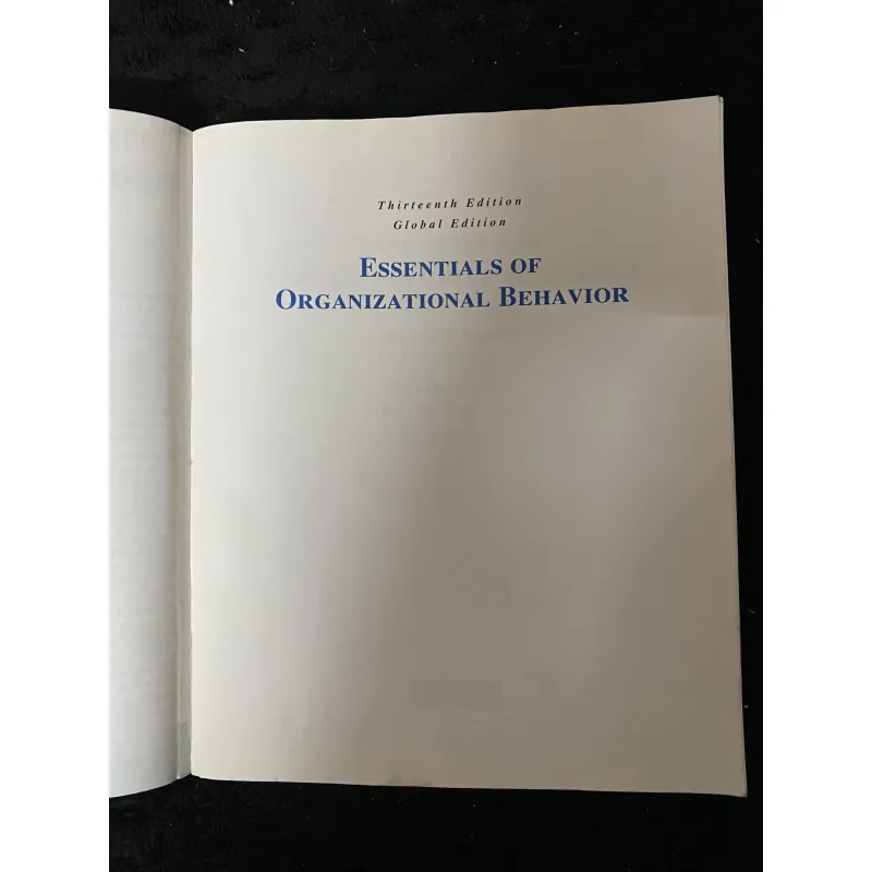Essentials of Organizational Behavior-Global Edition 1038063