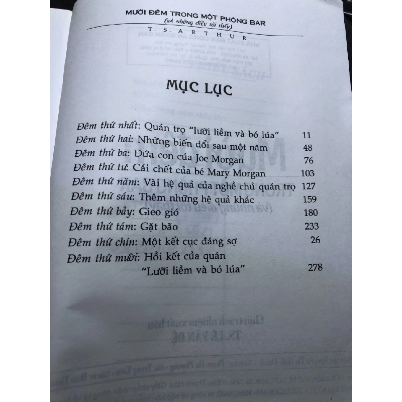 Mười đêm trong một phòng bar và những điều tôi thấy 2007 mới 70% ố bẩn nhẹ T S Arthus HPB0906 SÁCH VĂN HỌC 915939