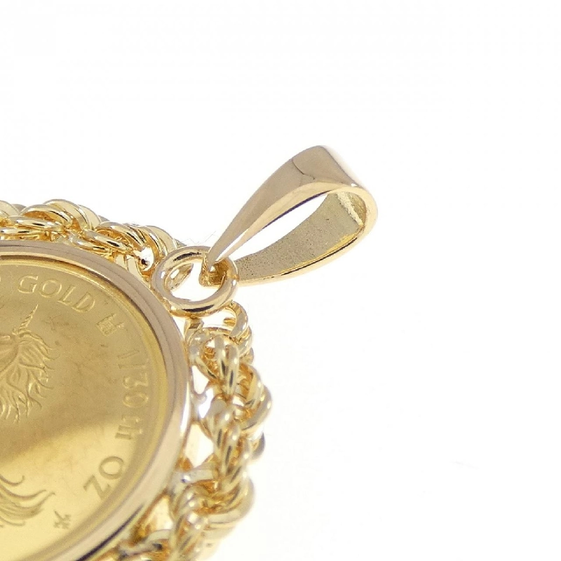 K18YG(枠) Mặt dây chuyền đồng tiền - Hàng hiệu Authentic 870190