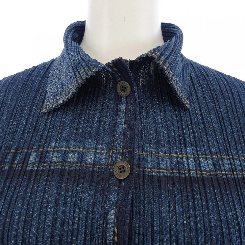 Pleats Please 2002 in chuyển denim PP23-JD921 7557092 áo khoác - Hàng hiệu Authentic 822139