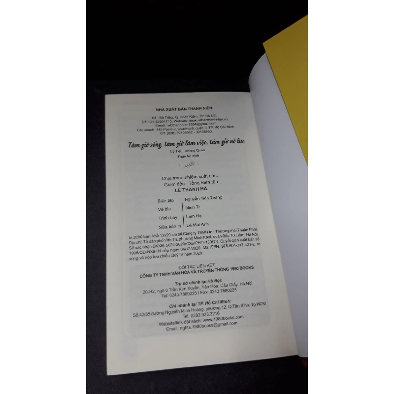 8 giờ sống, 8 giờ làm việc, 8 giờ nỗ lực 2020 - Lý Tiểu Đường Quán new 90% HCM1706 911691