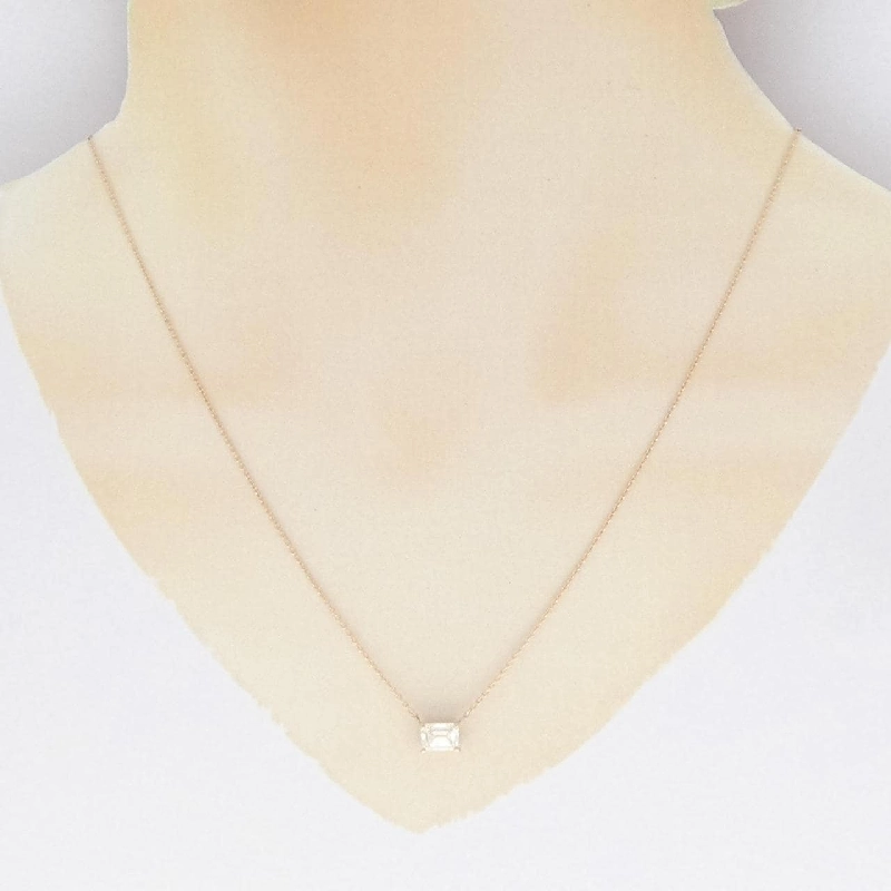 Dây chuyền kim cương K18PG 1.009CT VLY SI2 cắt hình Emerald - Hàng hiệu Chính hãng 874989