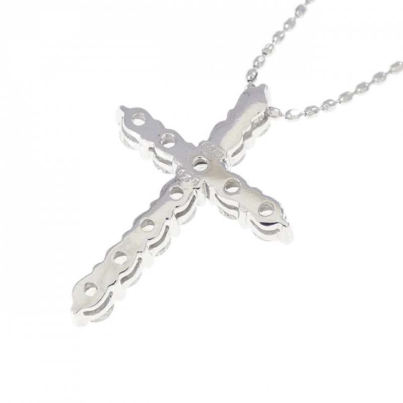 K18WG Dây chuyền kim cương chéo 0.50CT - Hàng hiệu Authentic 858338