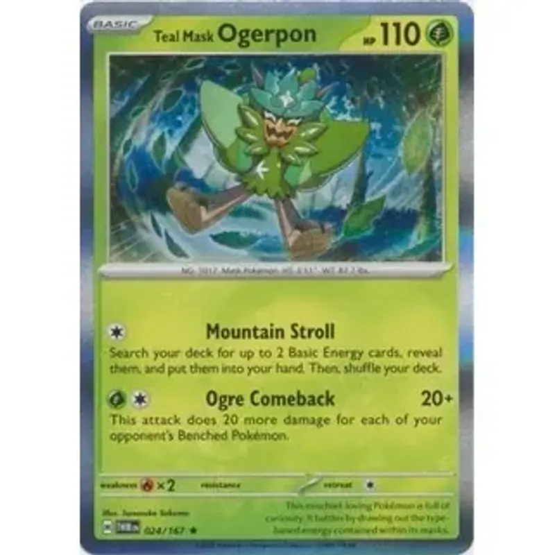 [Thẻ bài Pokemon chính hãng Anh EN] TTeal Mask Ogerpon - 024/167 - Holo Rare 589999
