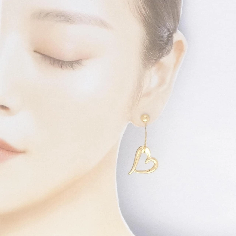 K18YG Bông tai hình trái tim - Hàng hiệu Chính hãng 873454