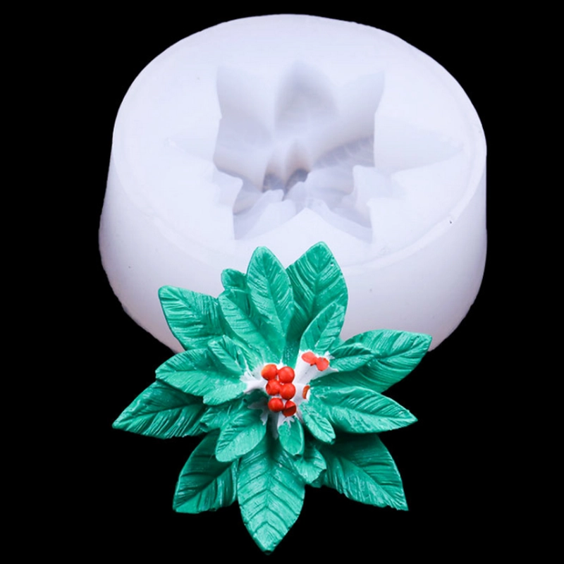 Khuôn silicon làm rau câu hoa trạng nguyên Noel giáng sinh loại 7 cm - Mã số 1116 338355
