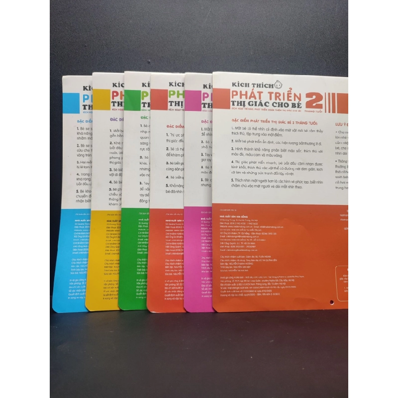 [Phiên Chợ Sách Cũ] Bộ 6 Cuốn Kích Thích Phát Triển Thị Giác Cho Bé (từ dưới 2 tháng tuổi đến 6 tháng tuổi) khổ vuông Nhiên Hà dịch 2303 418902