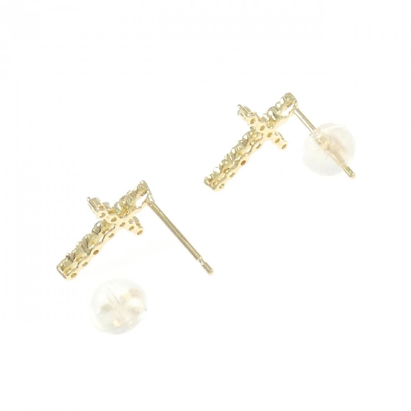 K18YG Bông tai kim cương chéo 0.20CT - Hàng hiệu Chính hãng 875373