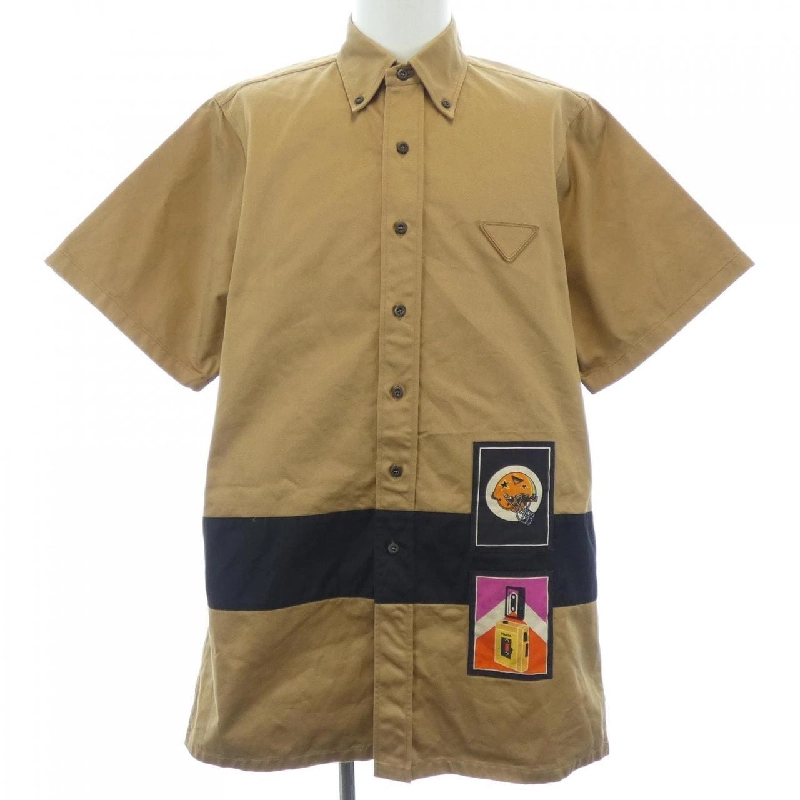 Áo sơ mi S／S PRADA với logo hình tam giác UCS361 S201 1UPX - Hàng hiệu Chính hãng 890900