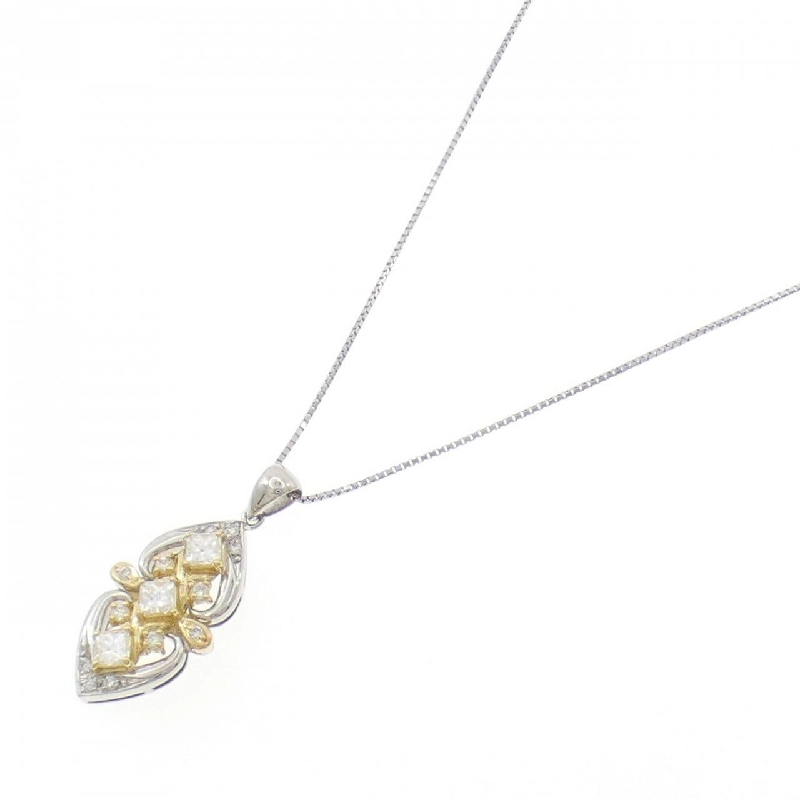 Dây chuyền kim cương PT900/K18YG/PT850 0.65CT - Hàng hiệu Chính hãng 857479