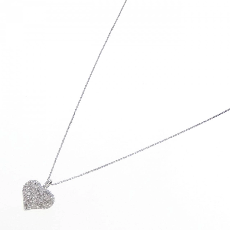 K18WG Dây chuyền kim cương hình trái tim Pavé 0.20CT - Hàng hiệu Chính hãng 859586