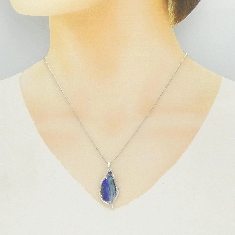 K18WG Boulder Opal Necklace 11.58CT - Hàng hiệu Authentic 856975