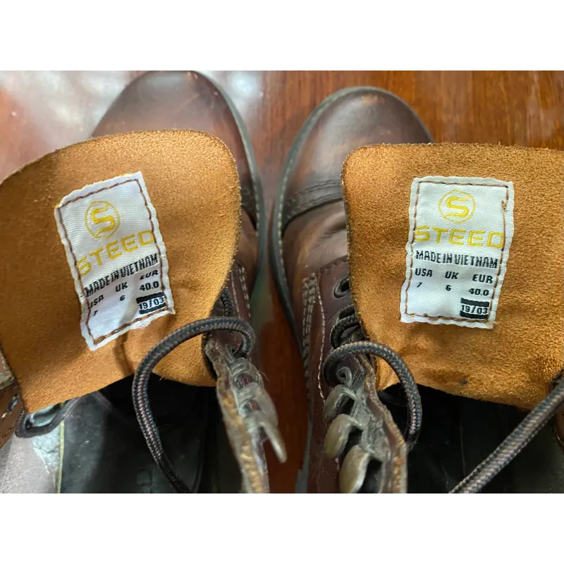 Giày Boots Nam da thật kích cỡ 40, màu nâu sẫm 996217