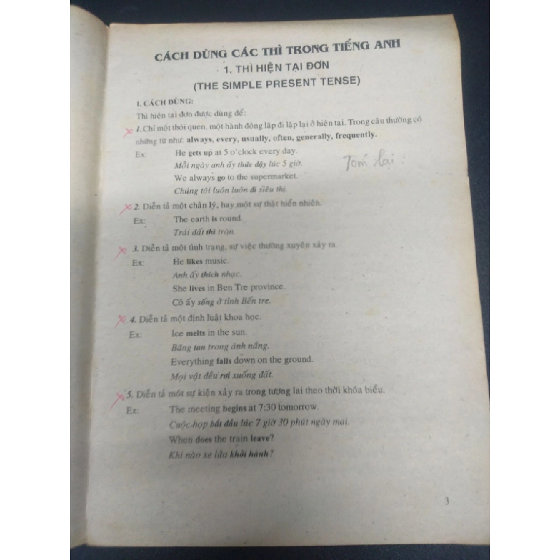 Cách dùng các thì tiếng anh và động từ bấy quy tắc Trần Thị Thu Thảo 2002 mới 80% ố nhẹ HCM0106 học ngoại ngữ 154128