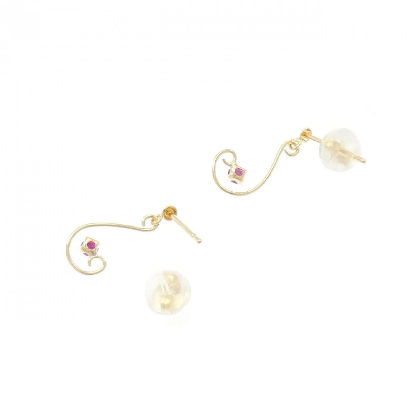 K18YG Bông tai Ruby - Hàng hiệu Chính hãng 862895