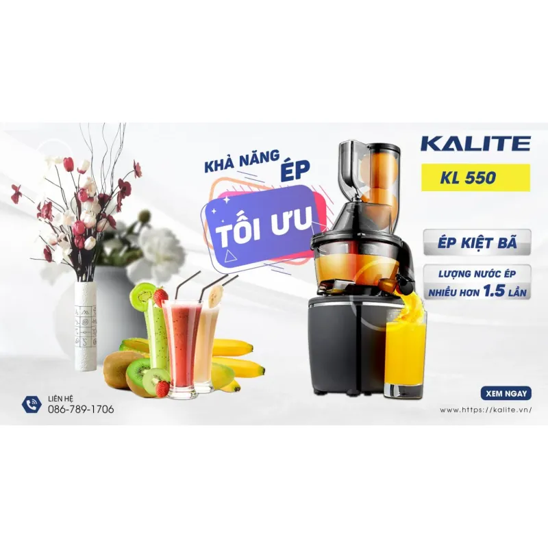 Máy ép chậm KALITE KL-550, cao cấp, siêu kiệt bã, mới 100% 701392