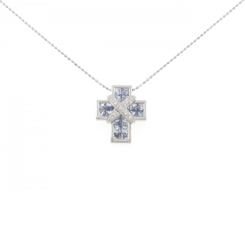 K18WG Dây chuyền Sapphire - Hàng hiệu Chính hãng 857236