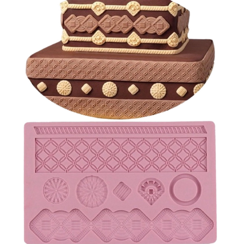 Khuôn silicon làm viền bánh, rau câu, fondant viền mắc xích - Mã số 1157 338444