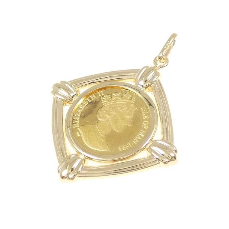K18YG(枠) Đồng xu Mặt dây chuyền - Hàng hiệu Authentic 862619
