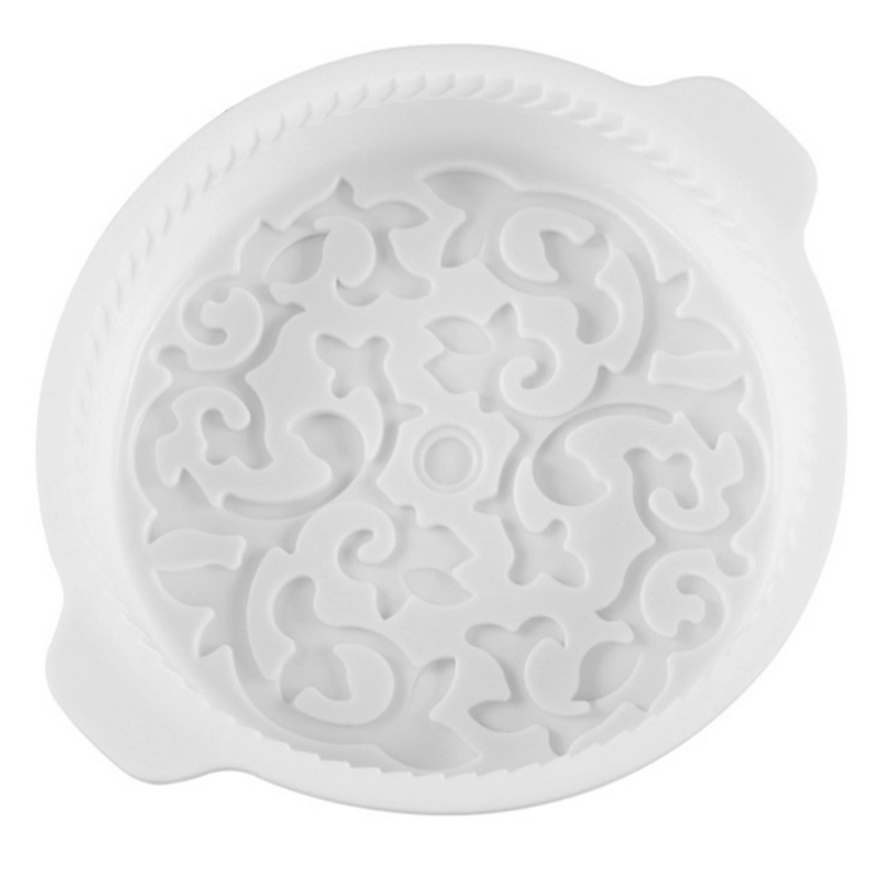 Khuôn silicon làm đế bánh, rau câu hình tròn hoa văn kiểu - Loại 28 cm – Mã số 1141 338426