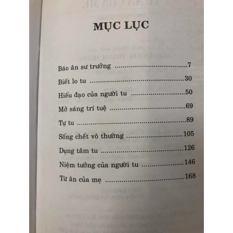 Sách cũ Từ ân của mẹ - Thích Nhật Quang 307045