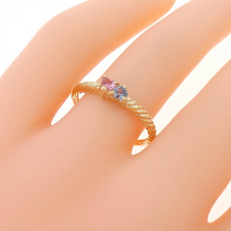 Nhẫn đá màu hình trái tim K18YG 668399