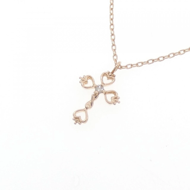 K10PG Vòng cổ kim cương chéo - Hàng hiệu Authentic 863597