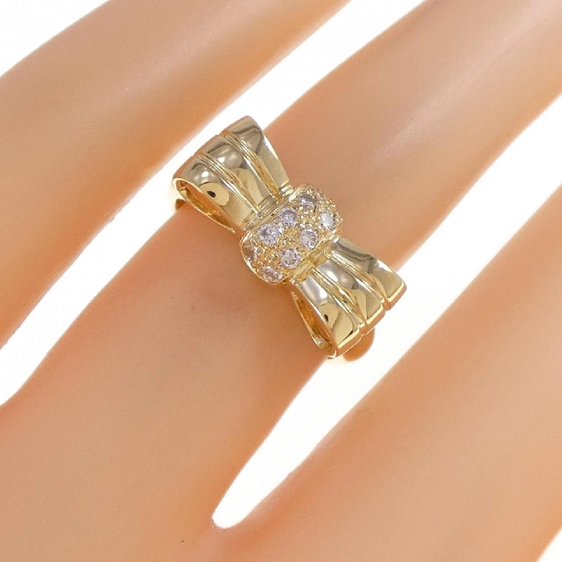 Nhẫn kim cương K18YG hình ruy băng 0.14CT 668595