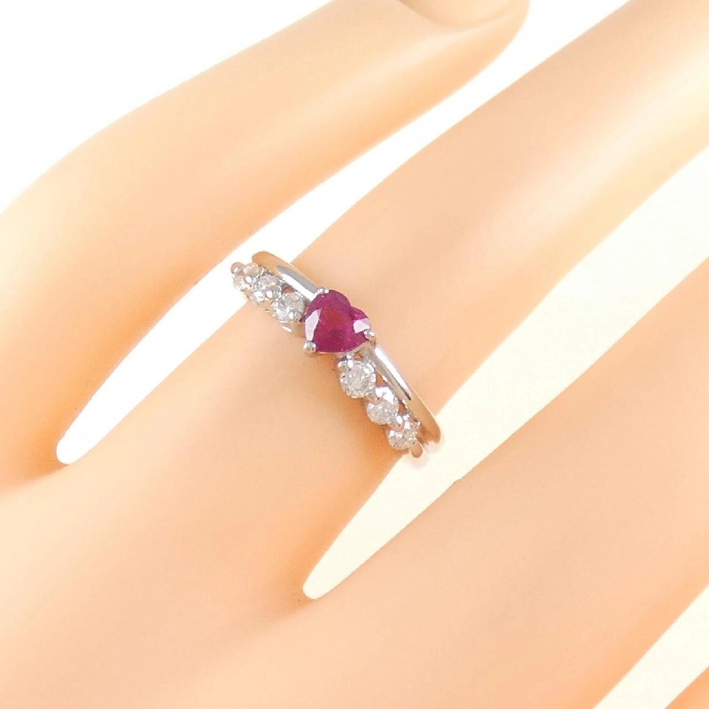 Nhẫn ruby hình trái tim PT900 0.31CT 667437