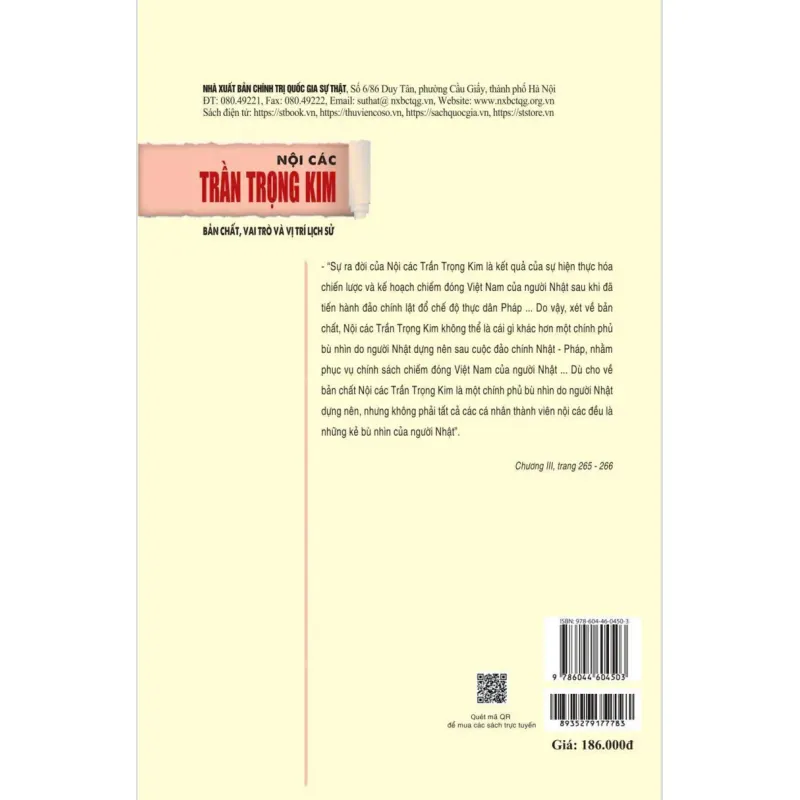 (Giảm 10%) Nội các Trần Trọng Kim - Bản chất, vai trò và vị trí lịch sử 1042371