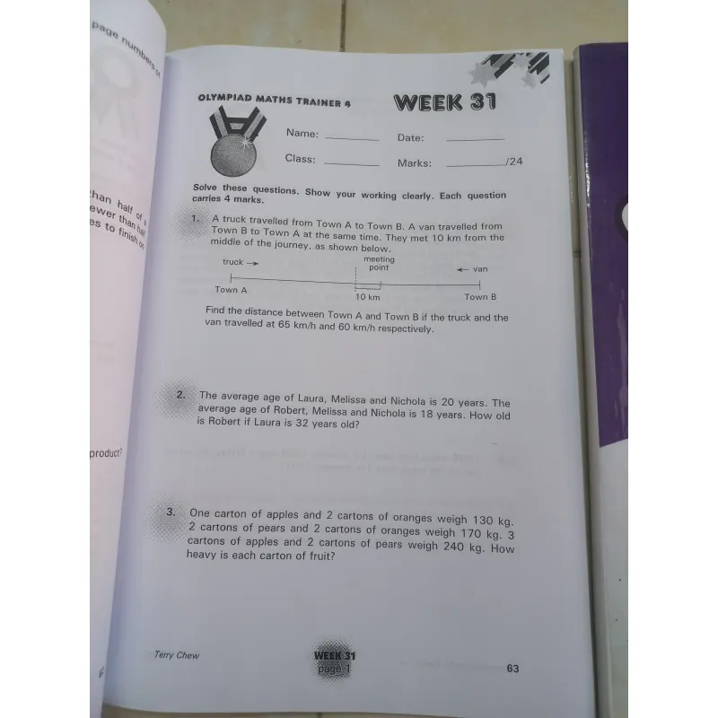 Thanh lý sách Toán Olympic Maths Trainer 4-5-6 (3 cuốn) 732682