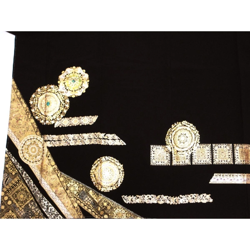 Áo kimono truyền thống với họa tiết vàng và ngọc trai - Hàng hiệu Authentic 878556