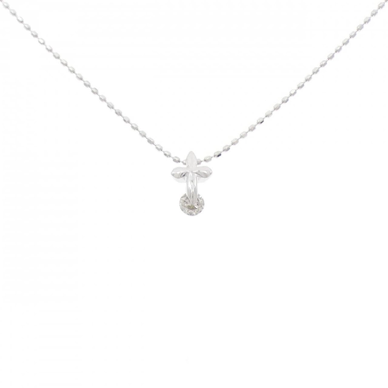 K18WG Dây chuyền kim cương chéo 0.10CT - Hàng hiệu Chính hãng 857099