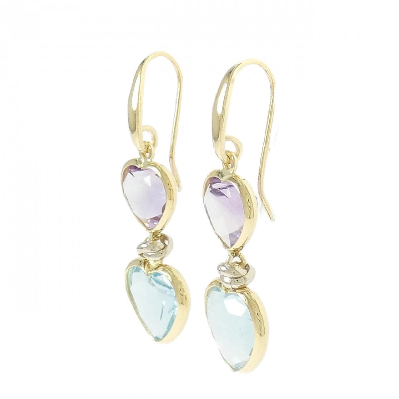 Bông tai Amethyst 750YG hình trái tim - Hàng hiệu Authentic 875499