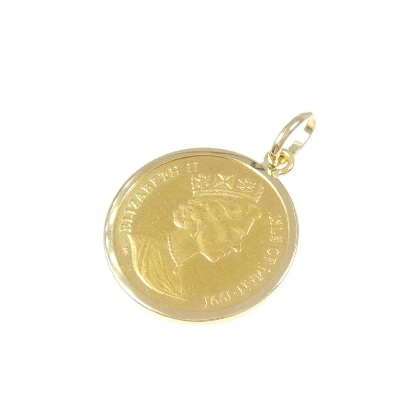 K18YG(枠) Đồng xu Mặt dây chuyền - Hàng hiệu Authentic 863074