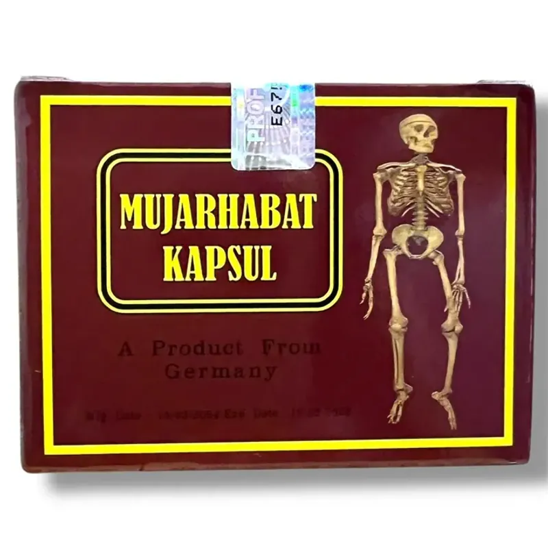 Viên uống đau nhức xương khớp đỏ Mujarhabat Kapsul xuất xứ Malaysia - Hộp gồm 20 ống 800915