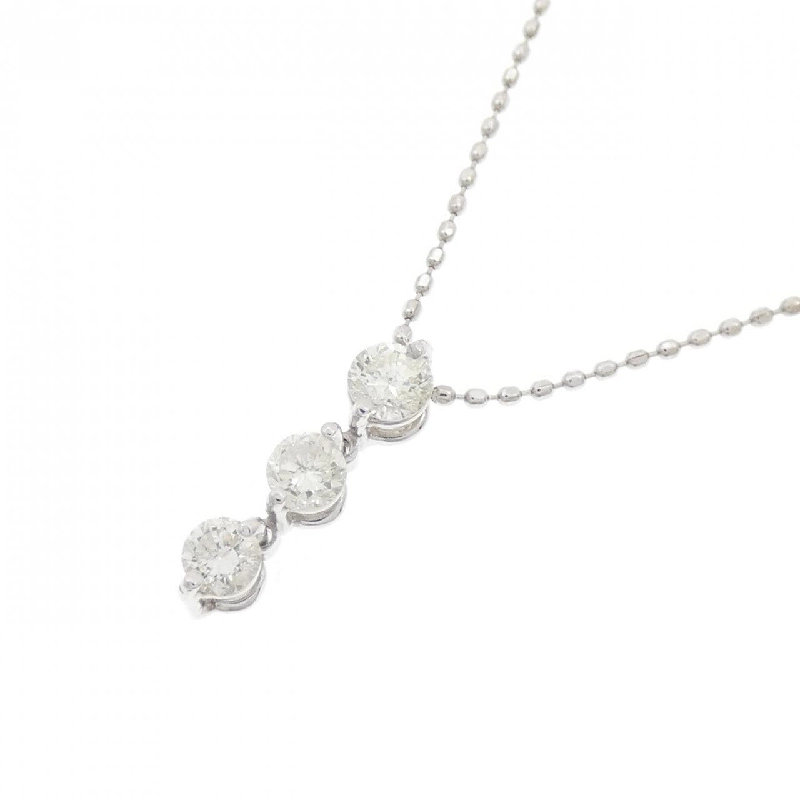 K18WG Dây chuyền kim cương ba viên 0.30CT - Hàng hiệu Chính hãng 865042