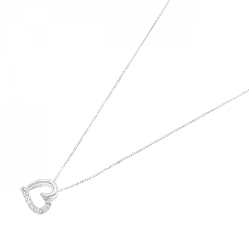 K18WG Dây chuyền kim cương hình trái tim 0.04CT - Hàng hiệu Chính hãng 858124