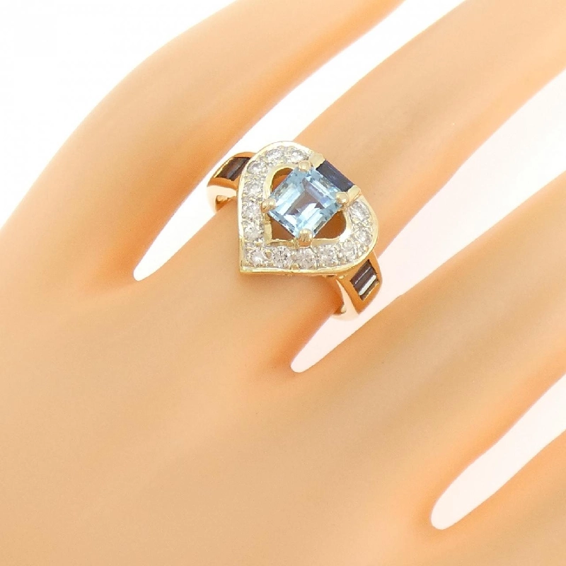 Nhẫn Aquamarine K18YG 0.99CT - Hàng hiệu Chính hãng 850431