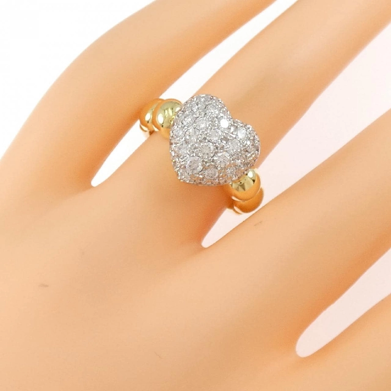 Nhẫn kim cương hình trái tim K18YG/PT900 1.00CT 669750