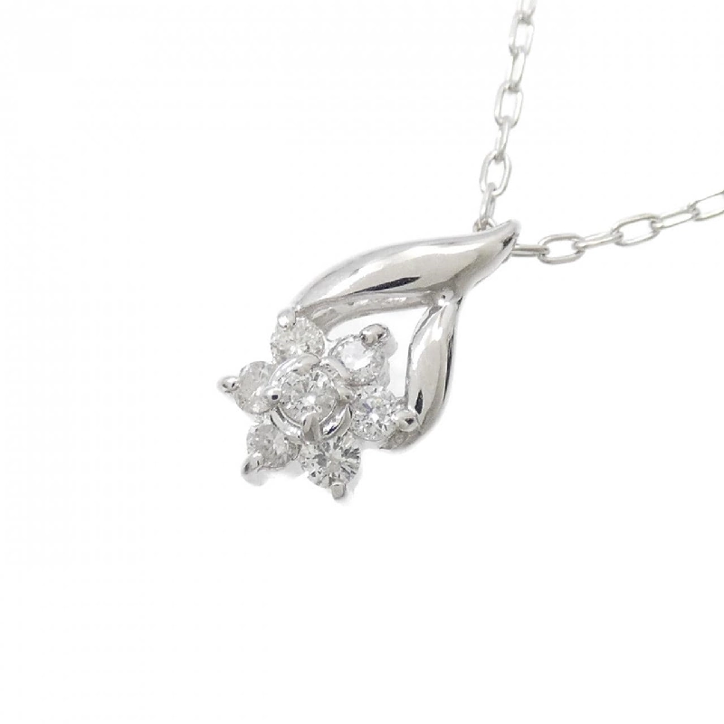 K18WG Hoa Đá Kim Cương Dây Chuyền 0.14CT - Hàng hiệu Chính hãng 861449