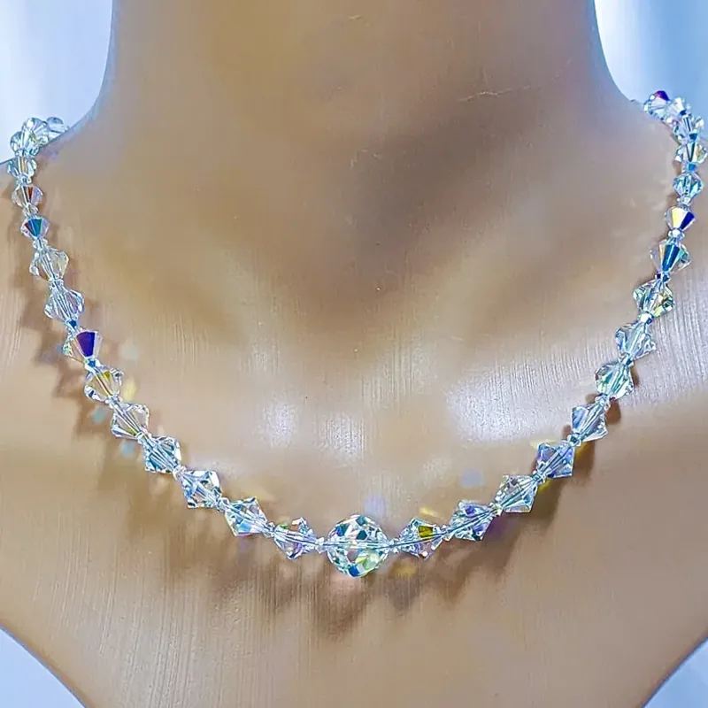 Vòng cổ pha lê thủy tinh lắp lánh siêu sang  784104