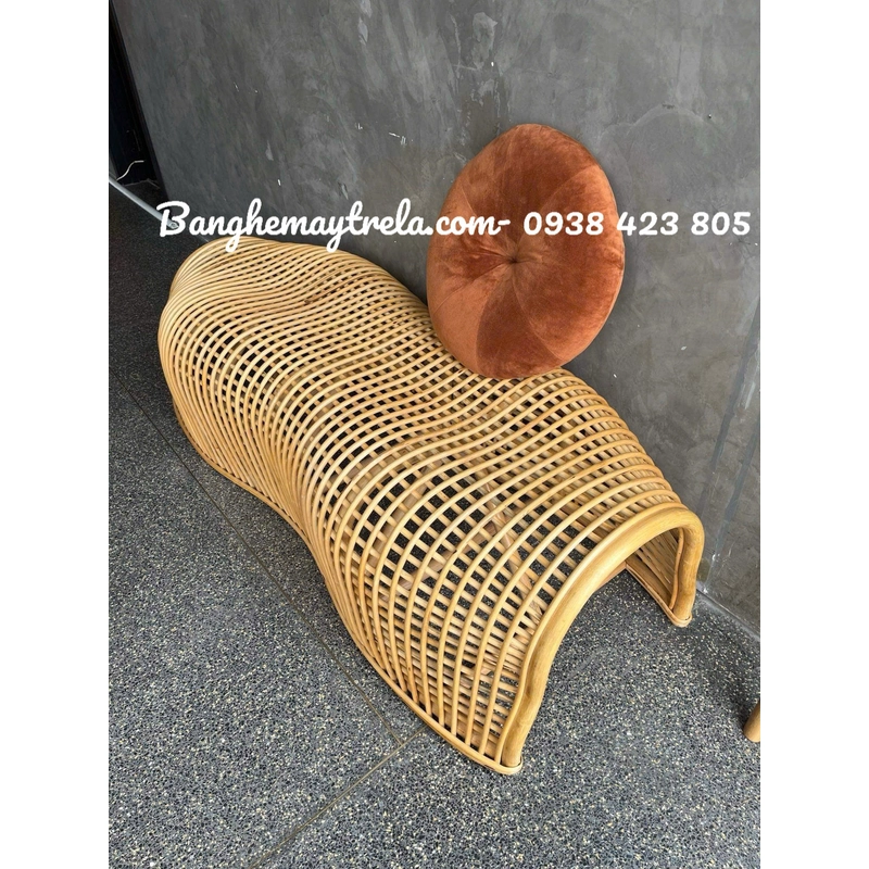 Băng ghế mây uốn caro 526807