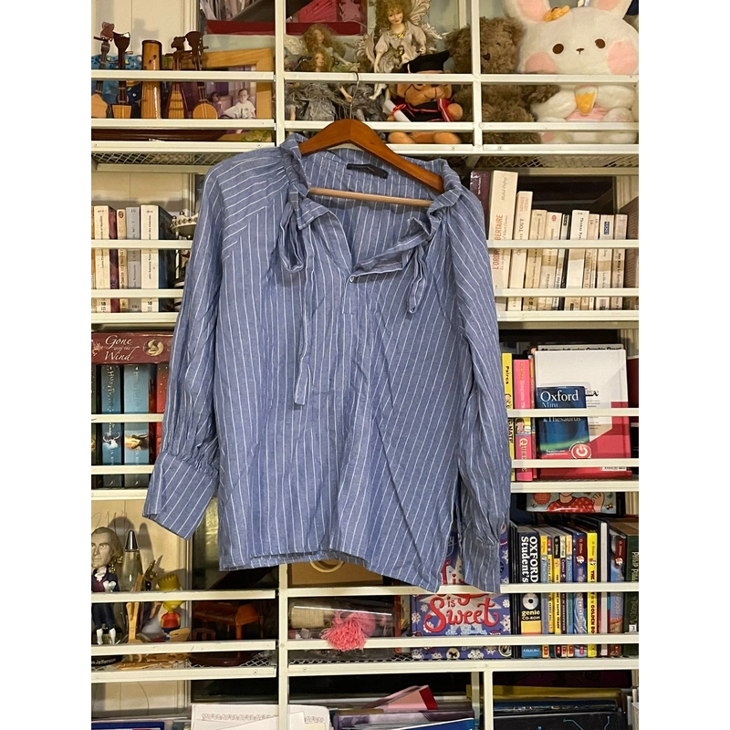 Áo blouse sọc xanh dương 529842