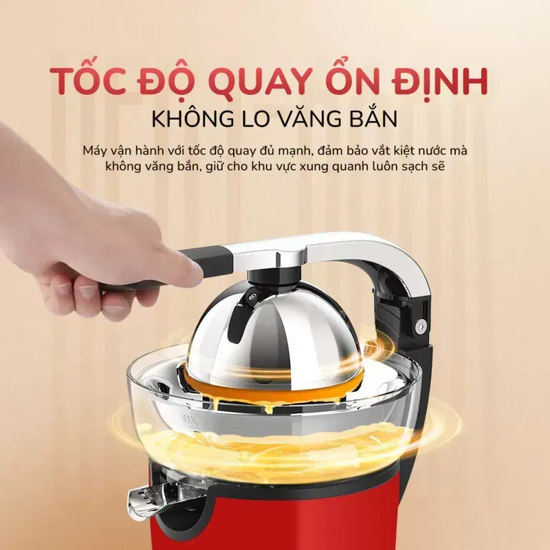 Máy vắt cam điện tự động UNIE UECJ-666R 100W — ép nhanh, chống nhỏ giọt, vận hành êm 578111